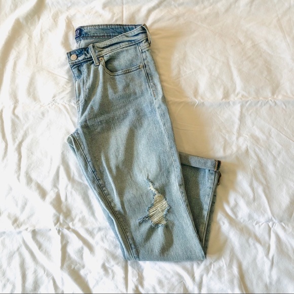 GAP Denim - Girlfriend Med Destroy Jeans - Size 28 - Picture 3 of 3